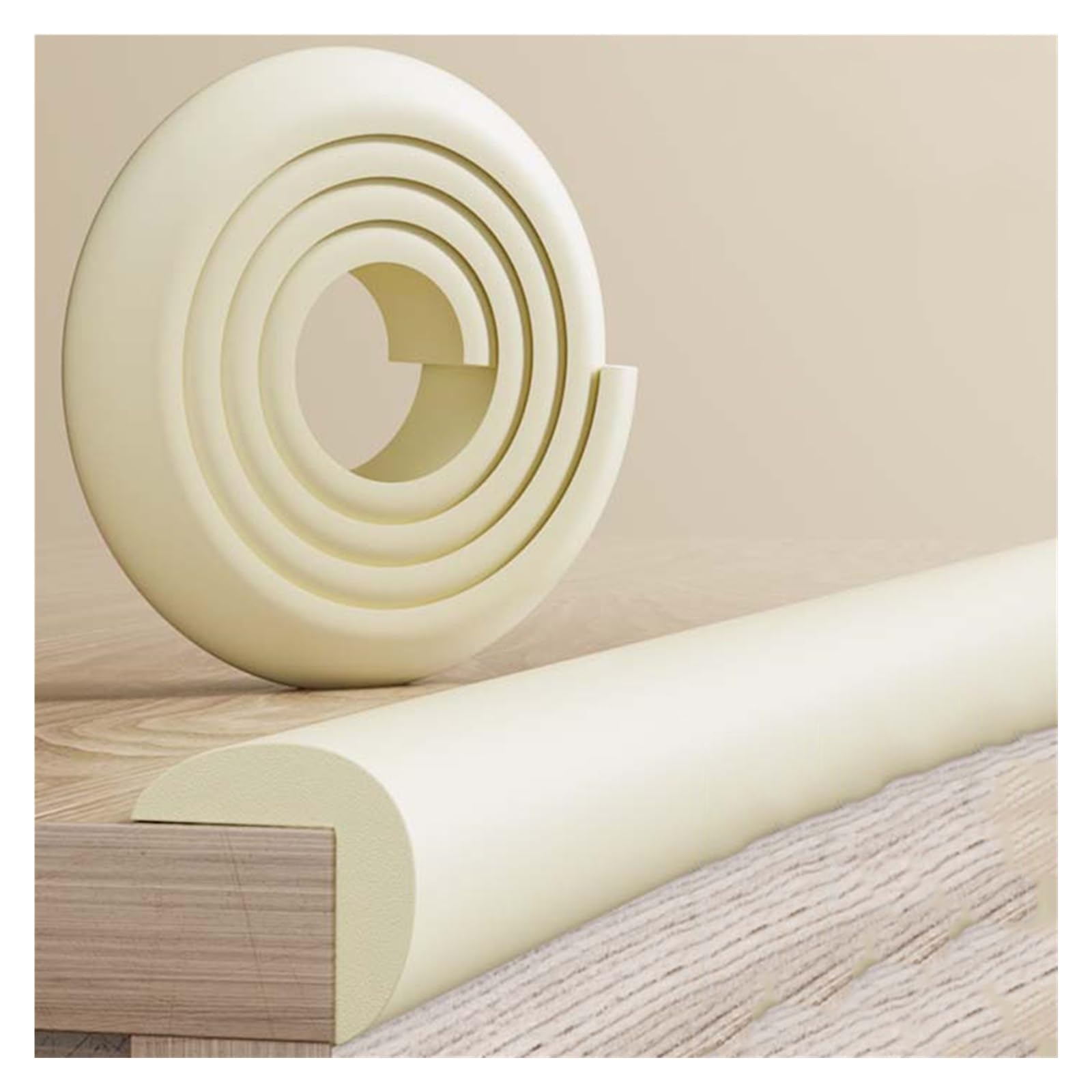 YNBSHGAA Foam edge protectors, Corner And Edge Guard, Self-Adhesive Anti Collision Strip For Glass Table, Furniture, Fireplace, Protectors For Kids,Off-white-2m/6.56ft