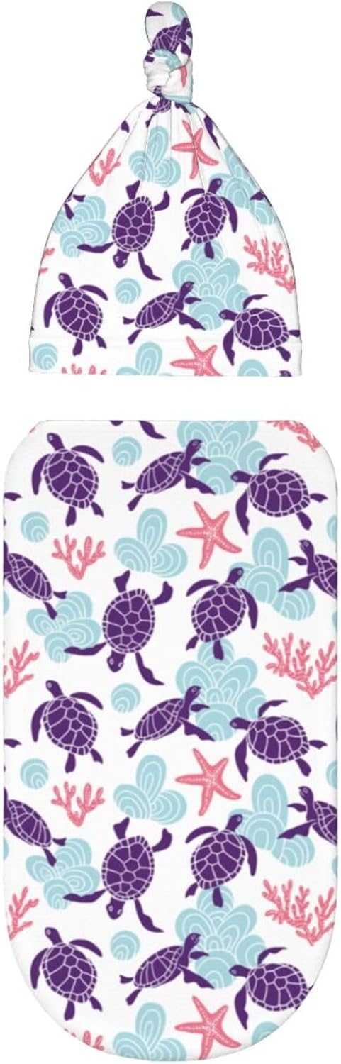 Newborn Swaddle Blankets Baby Stuff Soft Swaddle Swaddling Blanket With Beanie Sets Gifts For Infant Boys Girls - Image 9