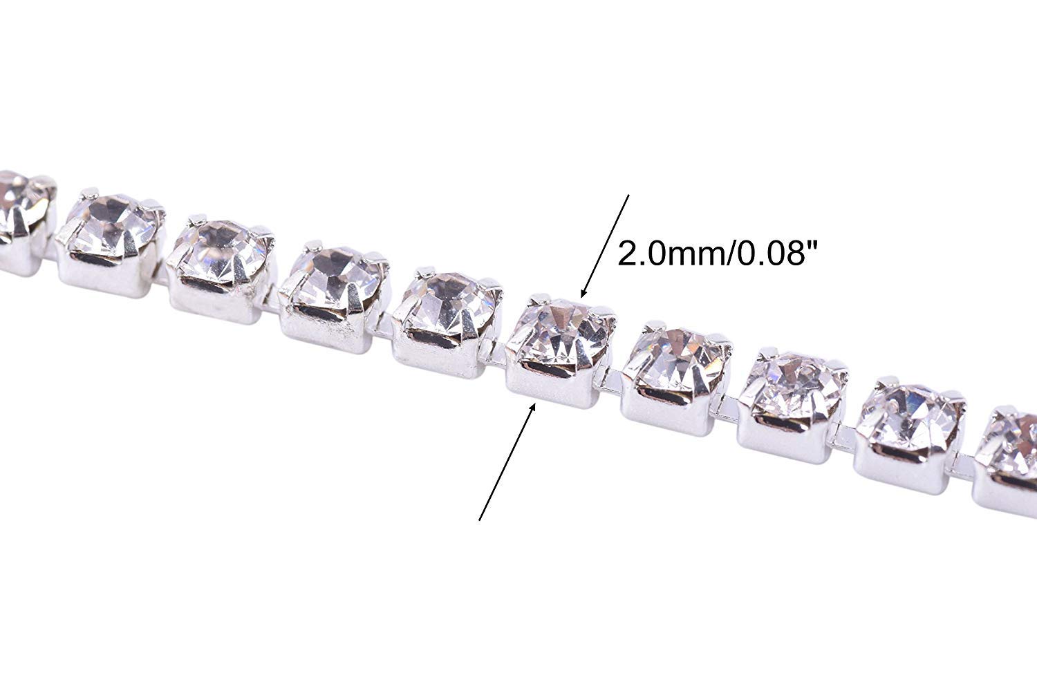 DIY Crafts Design No # 3, 11 Yards Crystal Rhinestone, Crystal Rhinestone Close Chain Trimming Claw Chain Jewelry (Design No # 3, 11 Yards Crystal Rhinestone) 4
