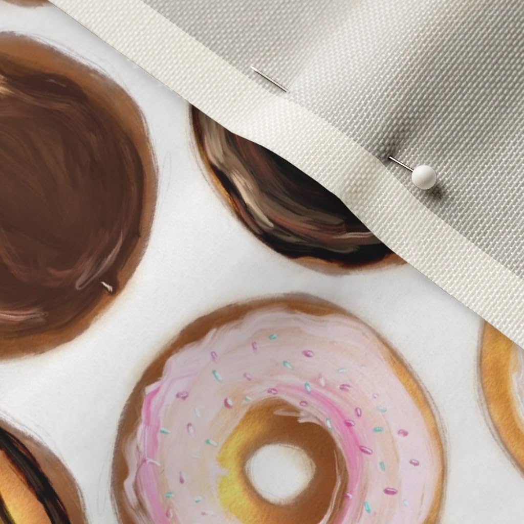 Spoonflower Fabric - Multi Donuts Watercolor Food Doughnut Printed on Upholstery Velvet Fabric Fat Quarter - Upholstery Home Decor Bottomweight Apparel