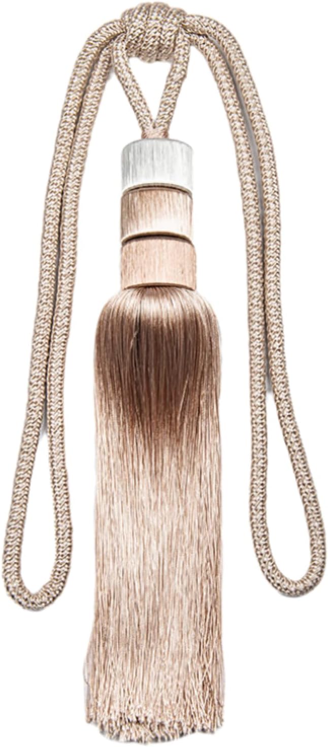 Curtain Ties 2 Pieces of Three Color Cylindrical Ball Curtain Hanging Ball Strap Tassel Curtain Hanging Ball Curtain Accessories Camel Color (Beige)