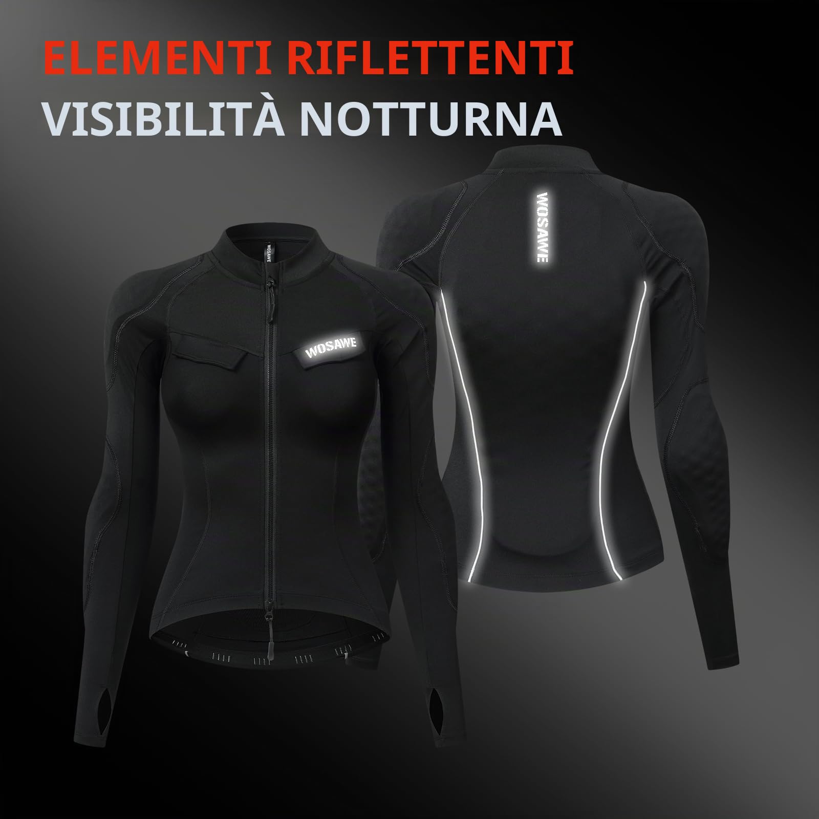 WOSAWE Giacca da moto da donna, vestibilità aderente, con protezioni CE