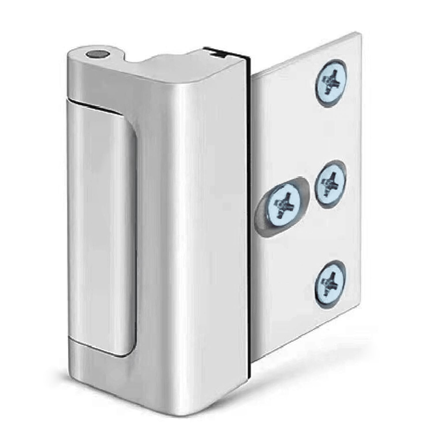 MESTPURERHome Security Door Lock Reinforcement, Upgraded Childproof Safety Door Locks with 8 Screws, High Security to your Home, Night Lock Deadbolt Guard with 3 Inch Stop Withstand 800 lbs (Silvery)