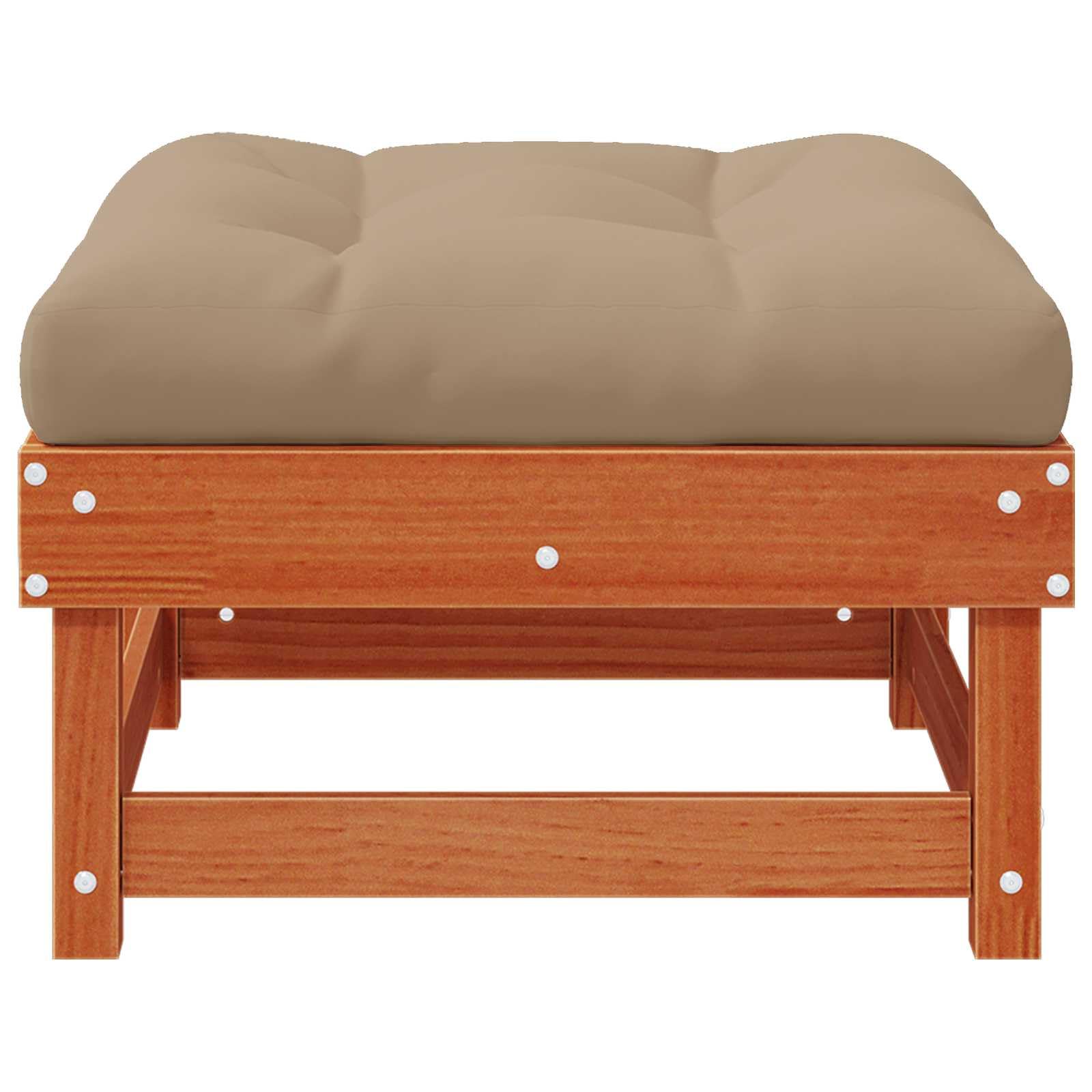 Reposapiés de jardín de madera maciza de pino con suelo de cera, juego de 2 unidades, 61 x 60,5 x 30 cm, módulo Lounge ampliable para terraza, balcón, exterior relax
