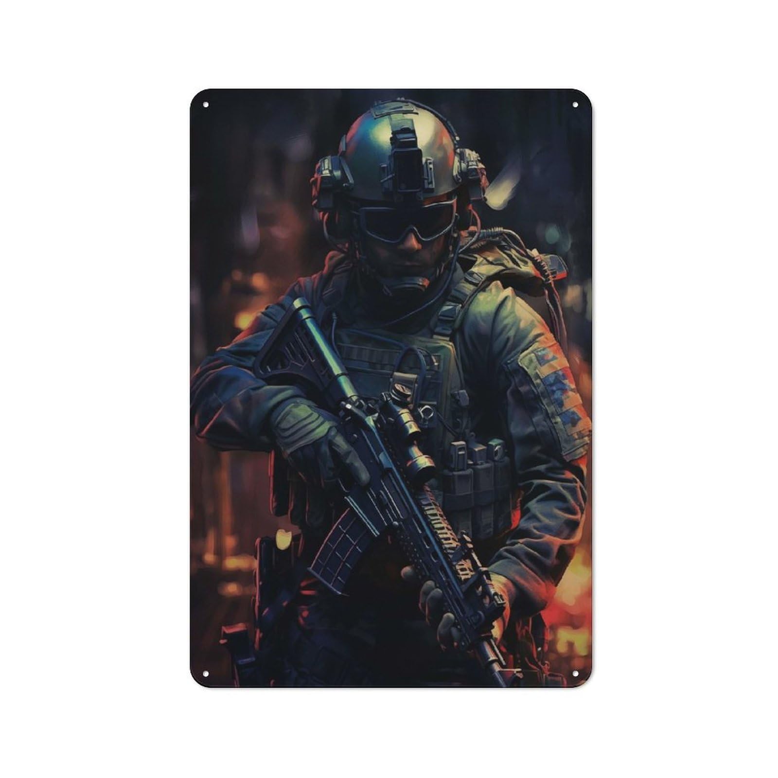 Fires of War Metal Sign 30x20cm, Retro Bar Wall Plaque for Bar, Kitchen, Garage Or Games Room, for Casual British Interiors