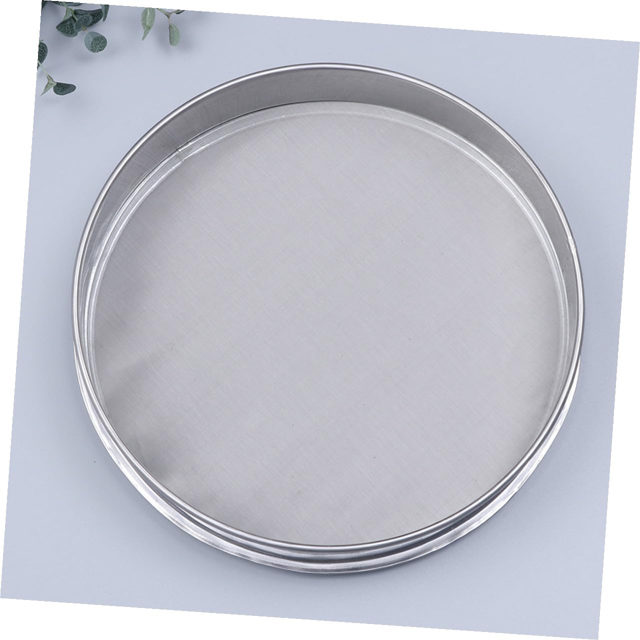 POPETPOP Tamis Ménager en Acier Inoxydable Argenté 35 Cm, Tamis à Mailles Fines Léger et Résistant Cuisine et Jardinage, pour Tamisage Précis