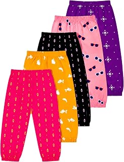 T2F Girls Cotton Regular Fit Printed Track Pant (Pack of 5) Price In India