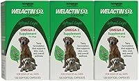 Vista 1 de Nutramax Welactin Omega-3 - Suplemento líquido para la salud de la piel y el pelaje para perros, paquete de 3, 360 cápsulas blandas en total