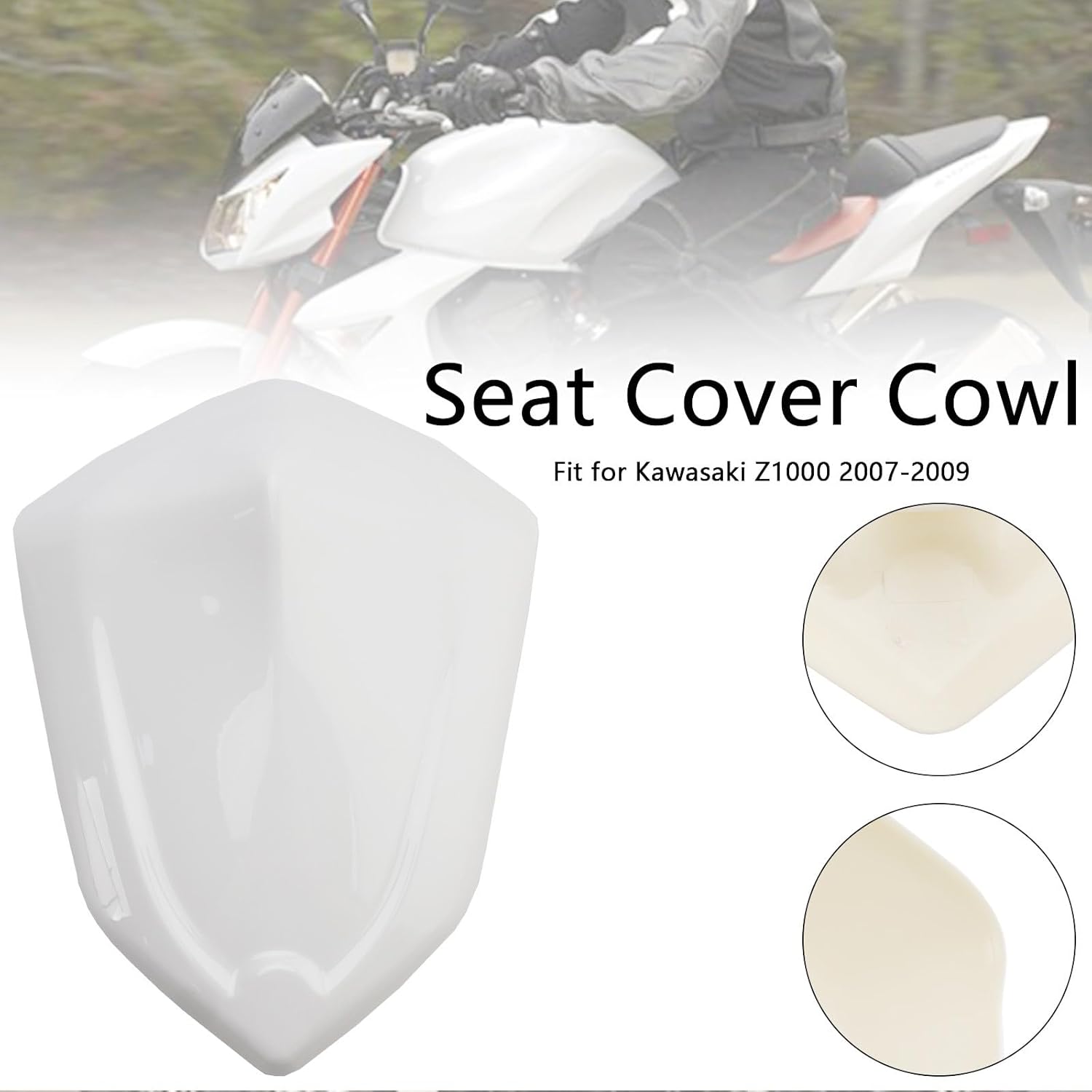 Areyourshop Tail Rear Seat Cowl Cover Fairing Cowl for Kawasaki Z1000 2007-2009