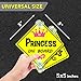2PC Princess on Board Car Sign with Suction Cups - 5 x 5 Baby on Board Sticker for Cars - Princess on Board Sticker for Cars - Baby on Board Sign