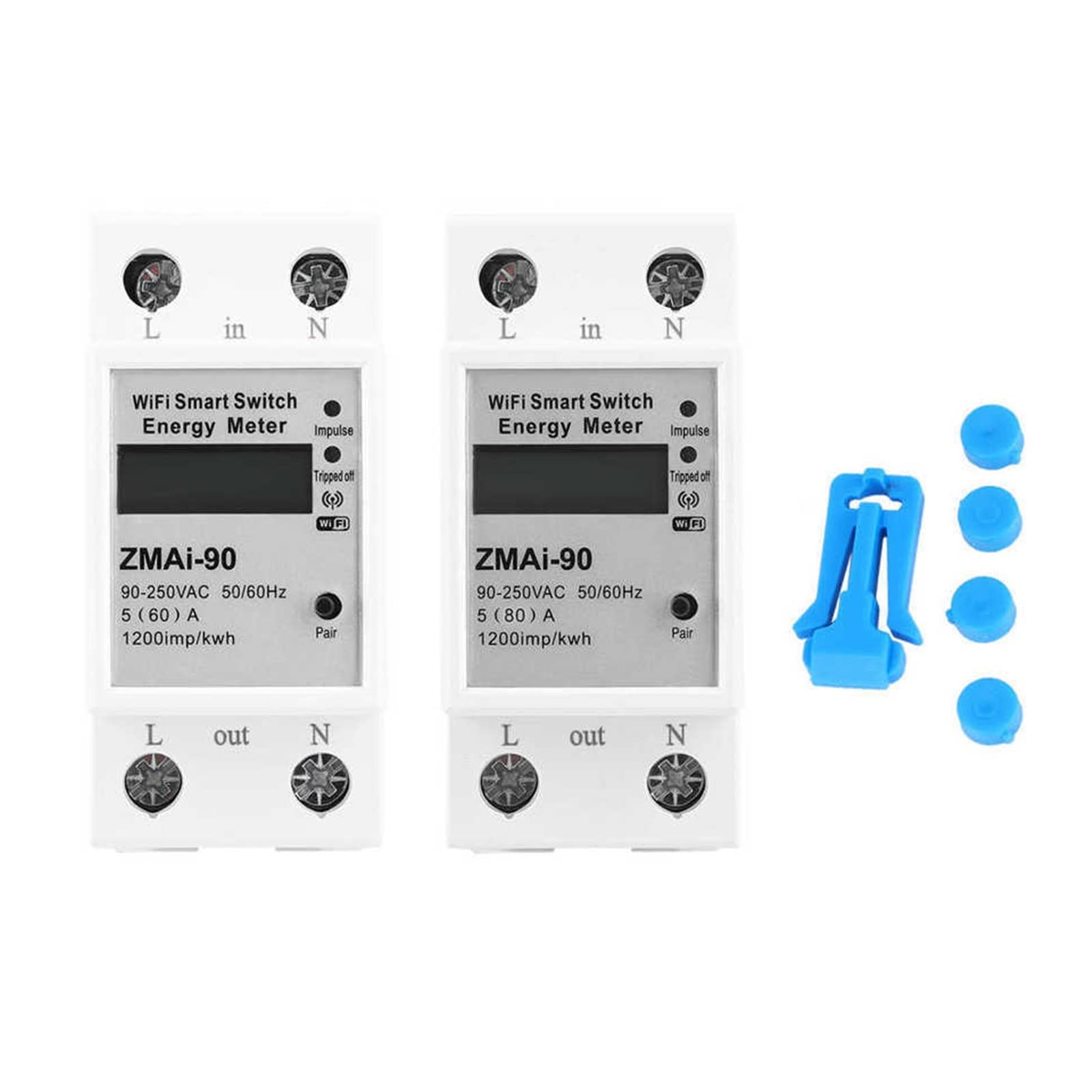 Medidor De Consumo Electrico, Medidor de energía Digital Remoto LCD Interruptor de medición Digital Medidor de energía monofásico 90-250V 60A Medidor de energía LCD, Fácil de Instalar