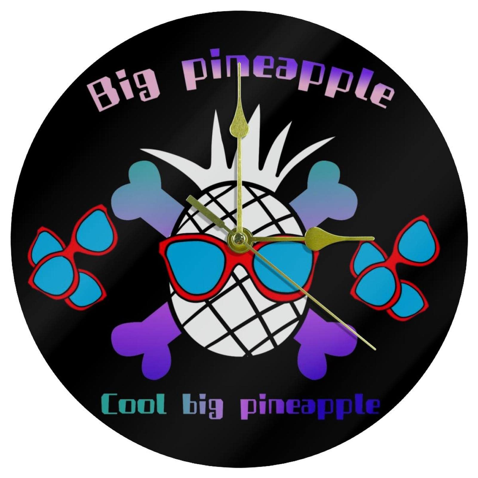 Horloge murale en acrylique motif ananas de 24 cm pour une cuisine ou une ecole
