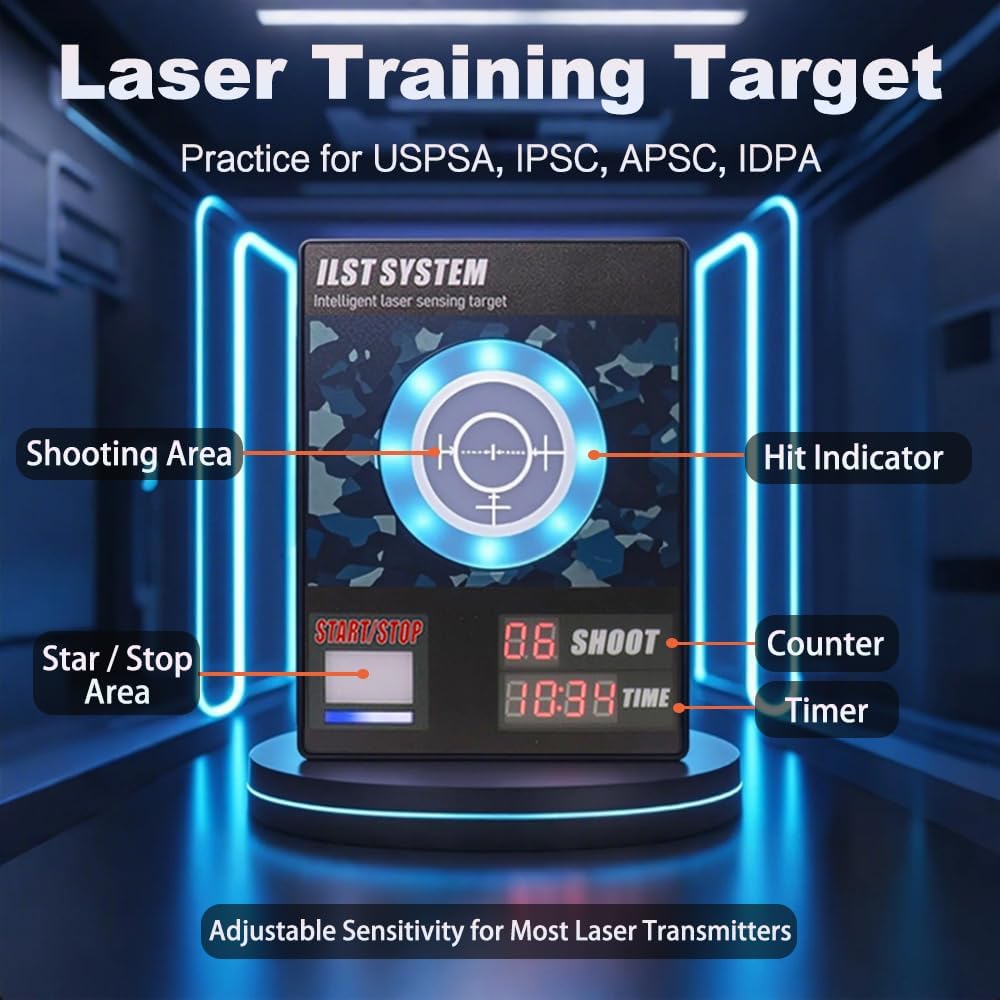 2nd Generation Dry Fire Laser Training System, Dry Fire Firearm Training System Compatible with Most Laser Cartridges, Laser Target for Shooting