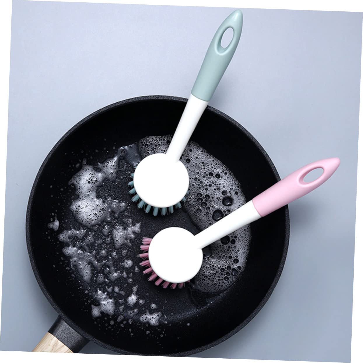 Beavorty 4 Juegos De Cepillos para Limpiar Platos con Mango Cepillo para Fregar Platos De Cocina Potente Poder De Limpieza Multiusos para Sartén Y Fregadero 2 Unidades X 4
