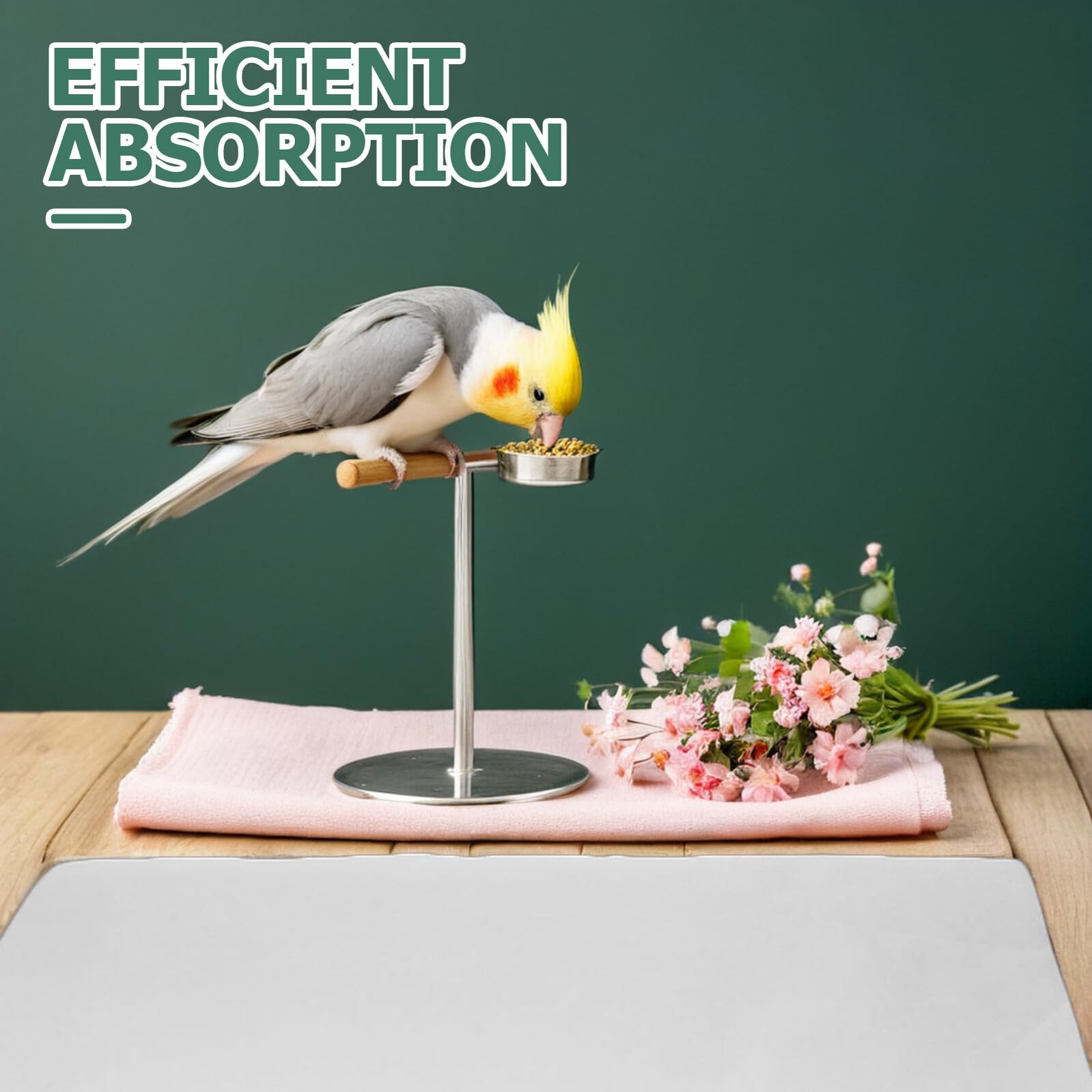 FRCOLOR 100 Stück Einweg Vogelkäfig Einlagen 40X40cm Saugfähiges Käfigeinlagepapier für Papageien und Wellensittiche Reißfestes Vogelkäfig Zubehör zur Schnellen Käfigbodenreinigung