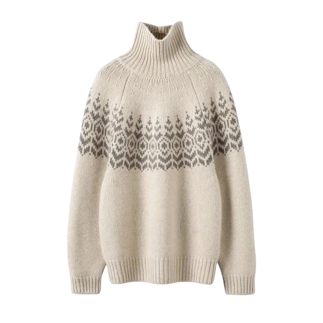 Women Turtleneck Textured Pullover Sweater Thick Merino Wool Soft Warm Bottoms Female Tops