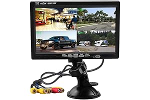 Hikity 7 Inch Car LCD Monitor, Quad Split HD Display for Vehicles