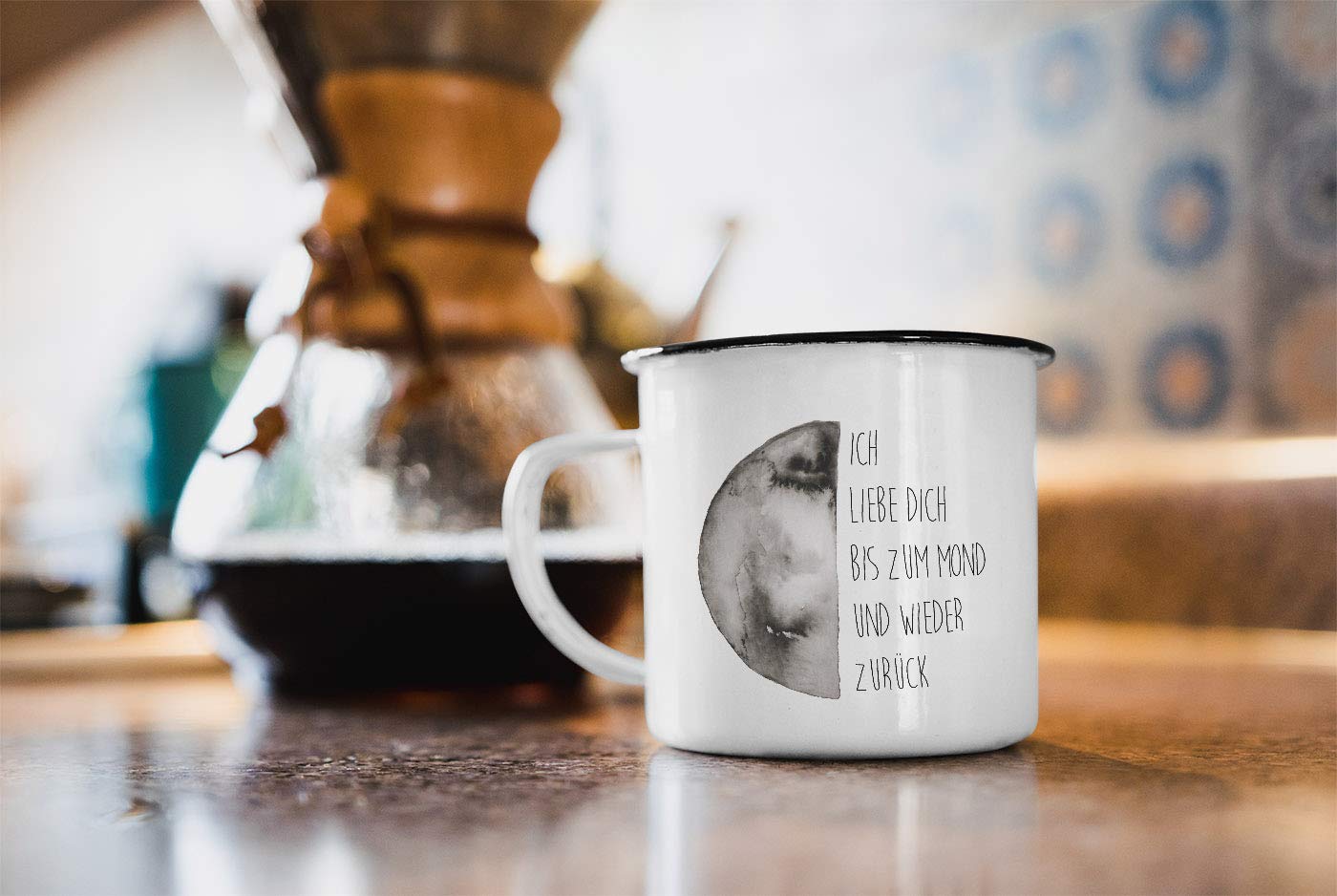 Moonworks Liebestasse „Du. Ich. Läuft.“ – Schwarze Keramiktasse, 325 Ml, Spülmaschinen-geeignet, Romantisches Geschenk