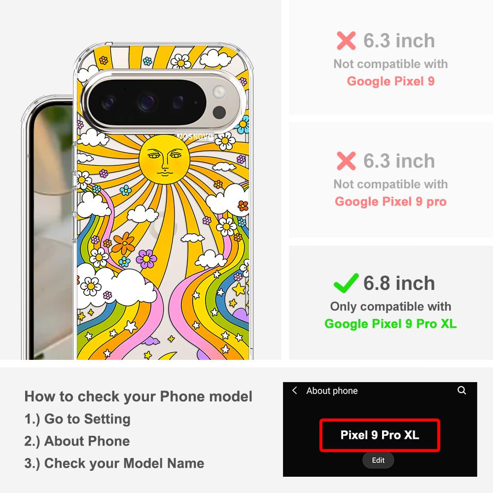 MOSNOVO Case for Google Pixel 10 & Pixel 10 Pro, [Buffertech 6.6ft Military-Grade Drop Protection] [Anti Peel Off Tech] Clear TPU Bumper Phone Case Cover Design - Cute Cherry — view 640