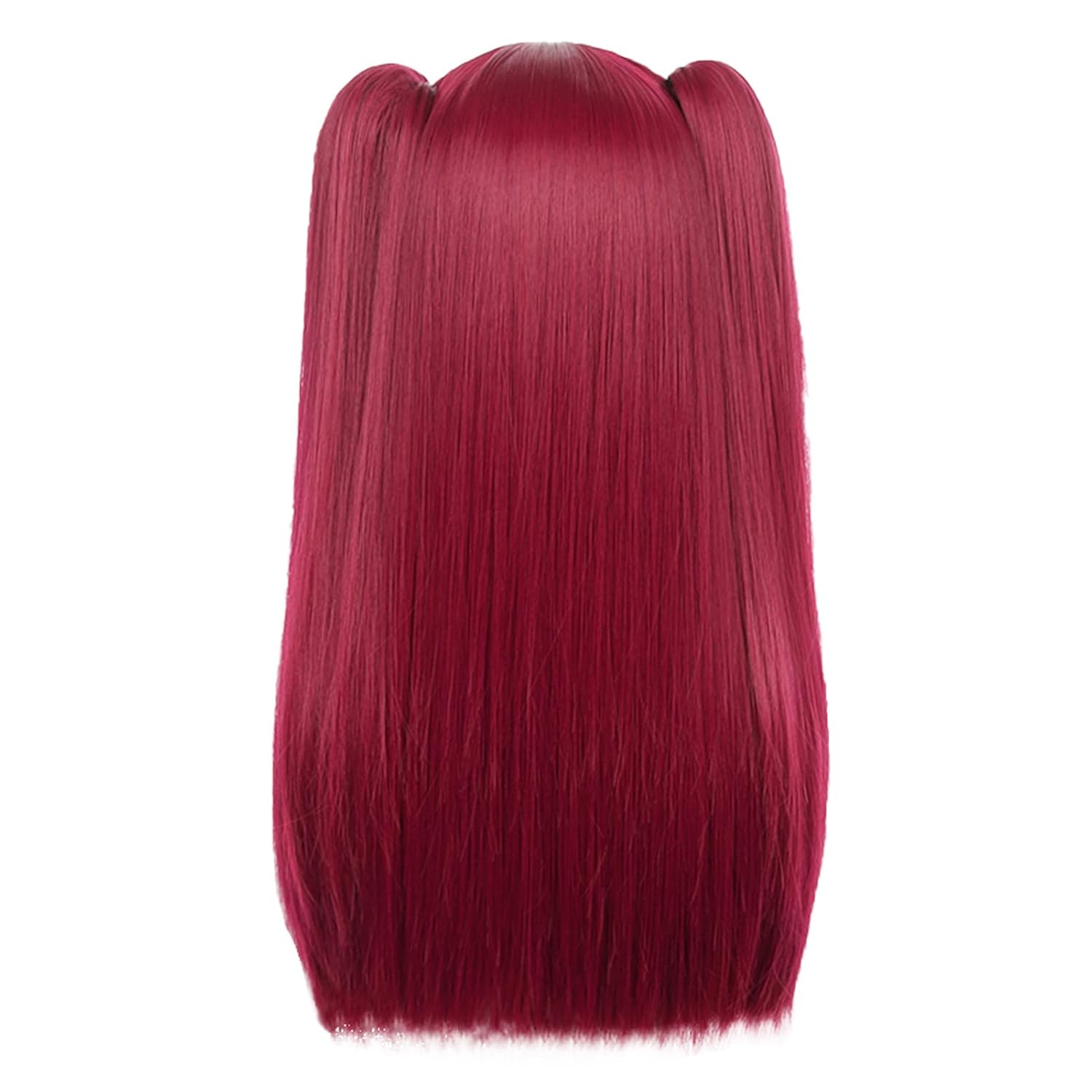20inches/50cm Little Devil Wig with Bangs for Women Long Straight Wine Red wig with Ponytails for Anime Synthetic Hair for Halloween Costume Party Cosplay Wigs with Wig Cap - Image 6