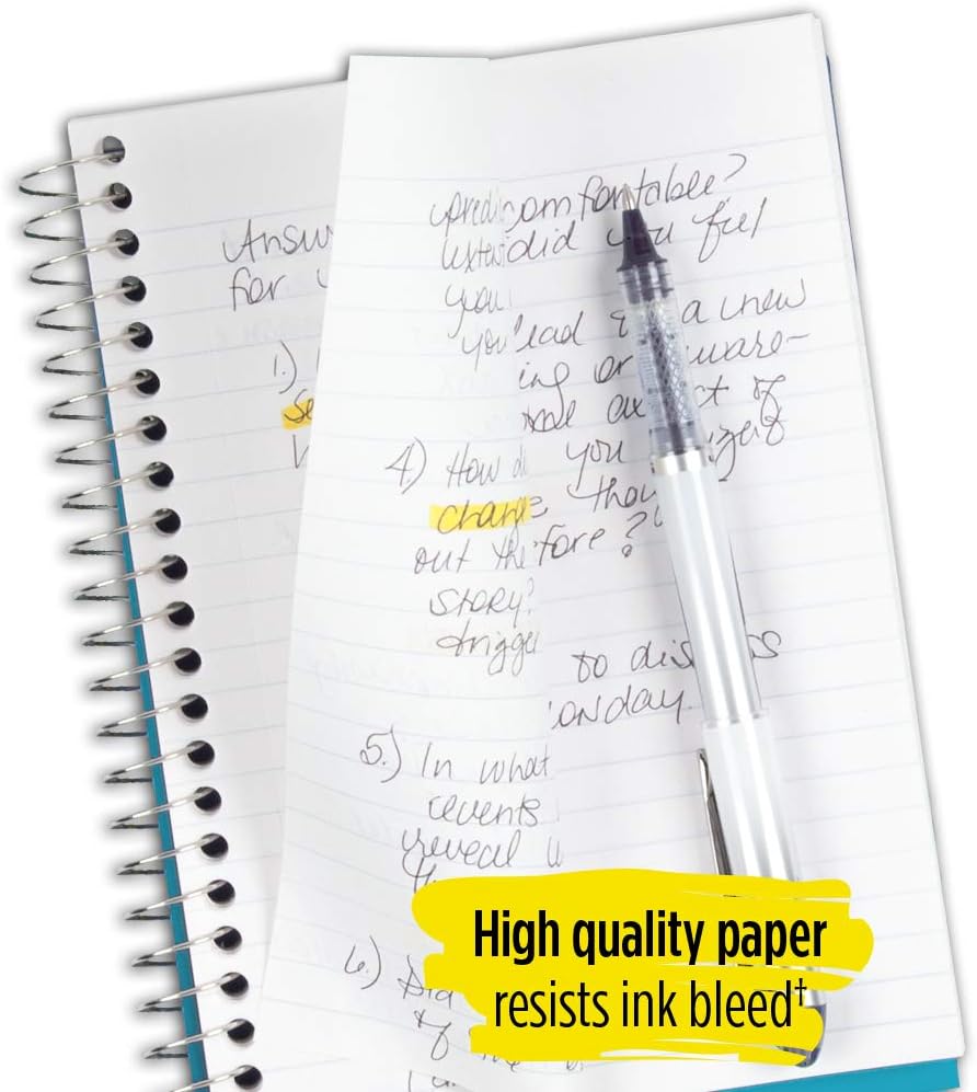 Five Star Spiral Notebook, 2 Subject, College Ruled Paper, 100 sheets, 9-1/2" x 6", Color Selected For You, 1 Count (06180) : Everything Else