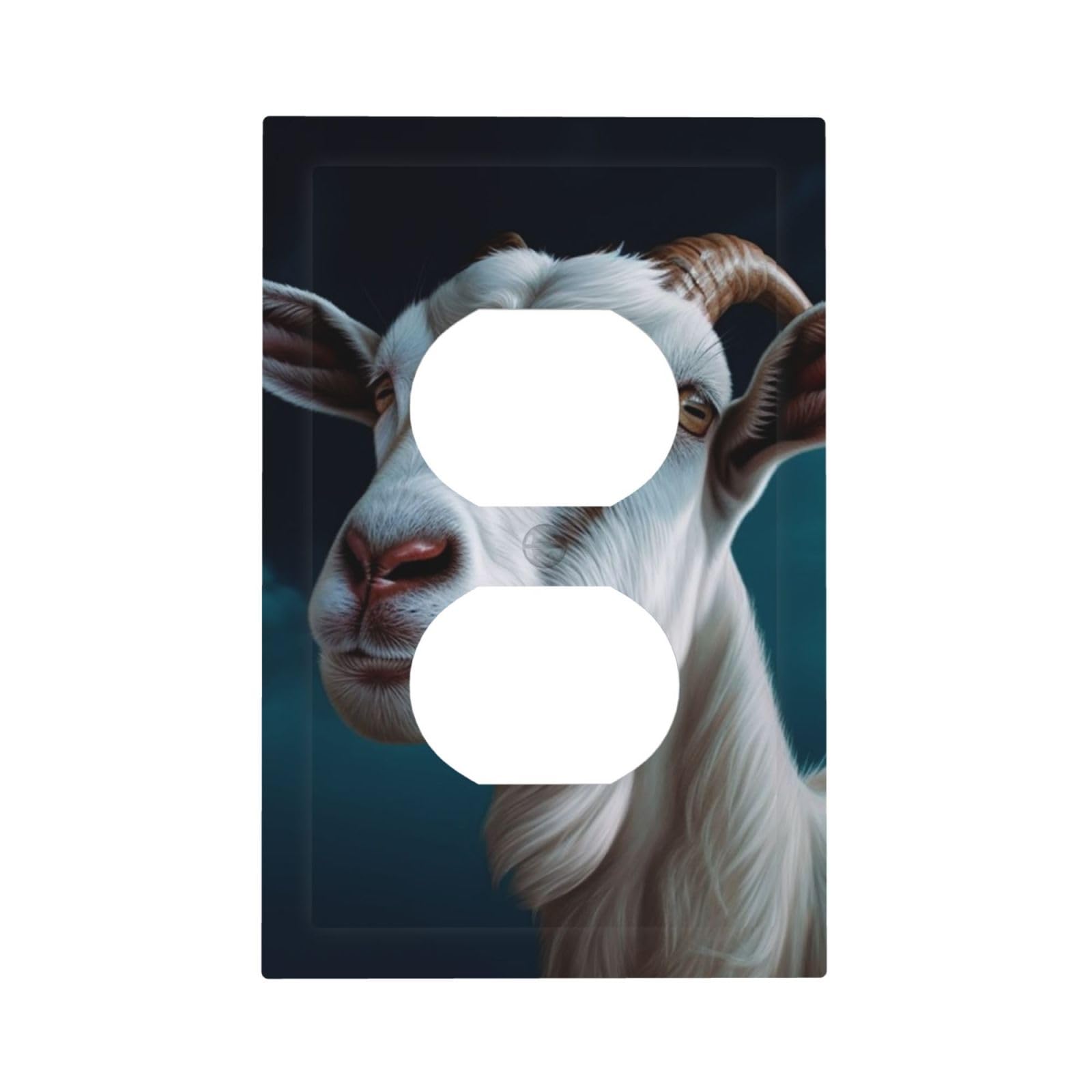 1-Gang Decorator Wall Plate Goat Light Switch Cover Single Gang Receptacle Outlet Wall Plate Mid Size 5" x 3" Wallplate Unbreakable Polycarbonate Outlet Faceplates Covers