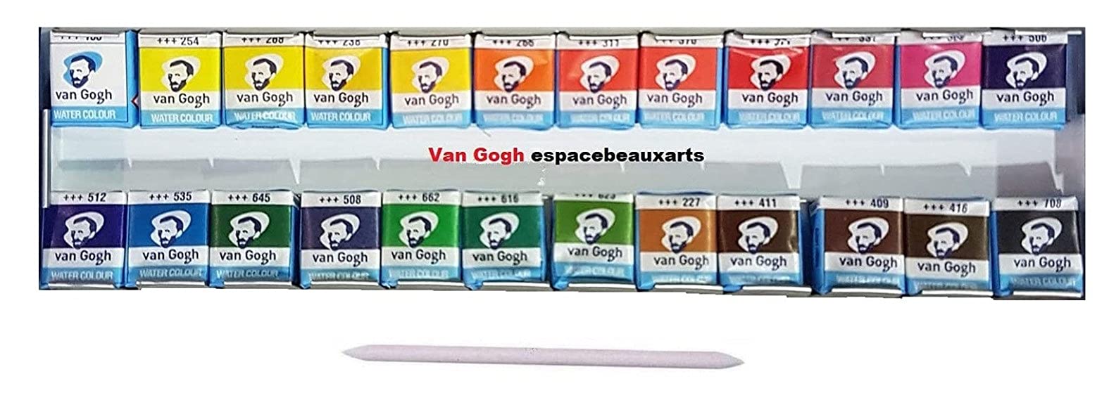 Van Gogh 24 farby akwarelowe z pędzlem, metalowe pudełko