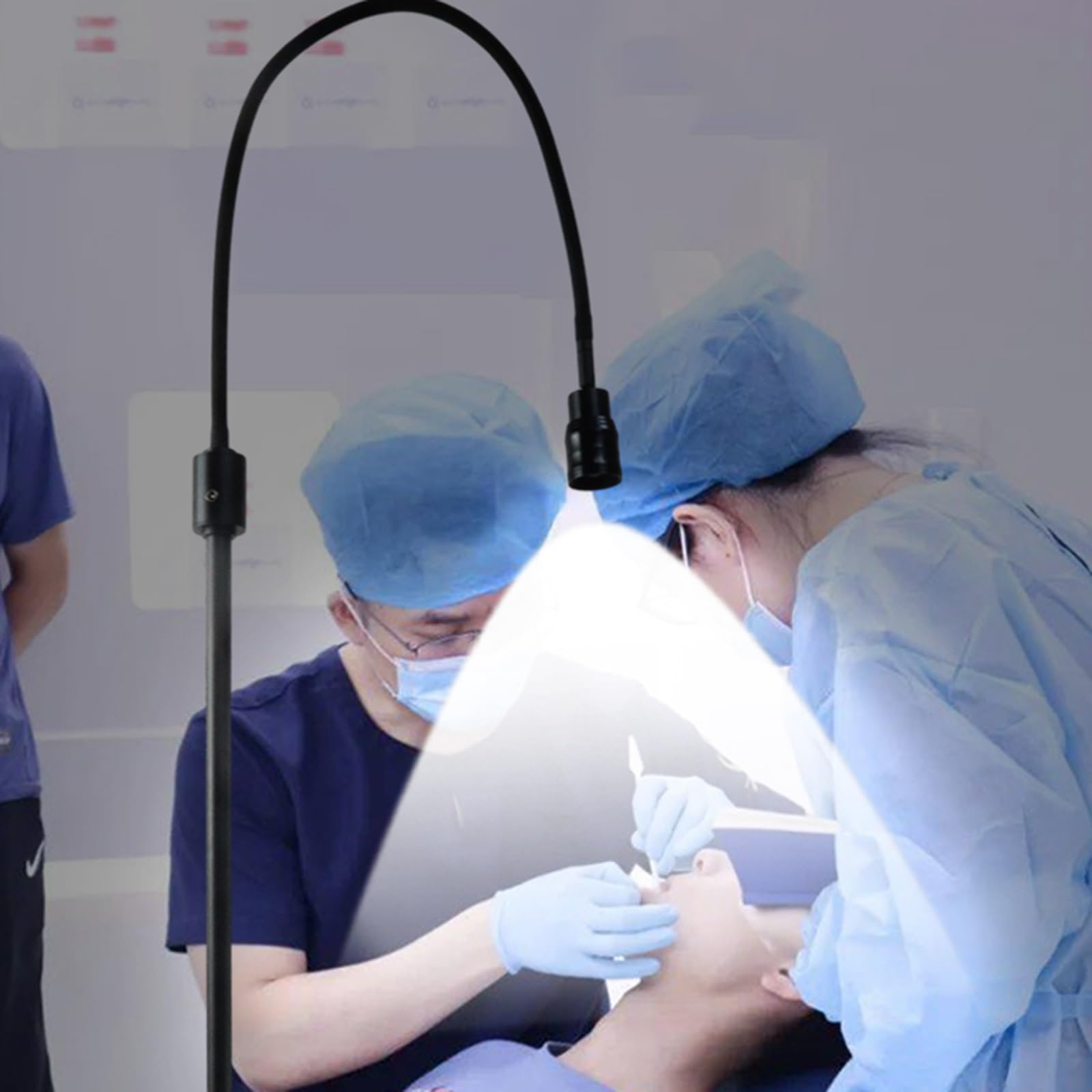Lampe D'examen Médical à LED 5 W, LED Examen Chirurgical Lumière Froide, Lampe D'examen Médical sur Pied, Tête de Lampe Rotative à 360 °, Lampe D'éclairage Dentaire-Oral