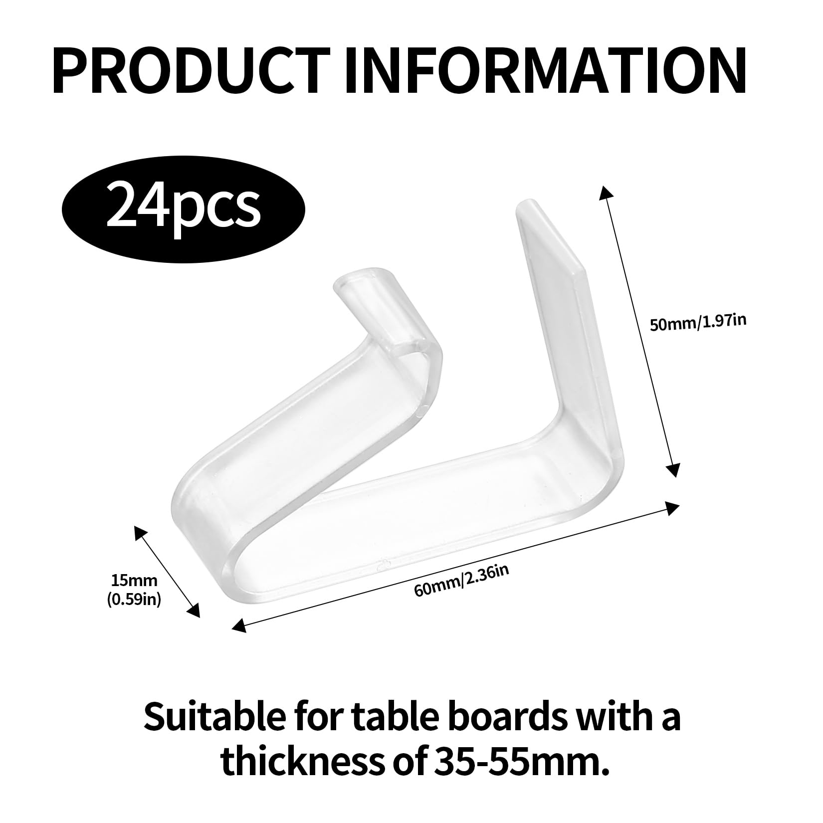 Pinces à Nappe Transparentes, Clips Flexibles Extérieur pour Tables 35-55 mm, Porte-Nappe Jardin Picnic Barbecue