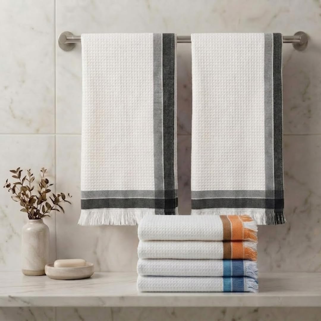 Athom Living Light Weight Cotton Premium Bath Towel, Soft & Absorbent, Quick-Dry, Multicolor, Durable & Comfortable for Daily Use, Ideal for Home, Gym, and Travel |75x150 cm Pack of 6