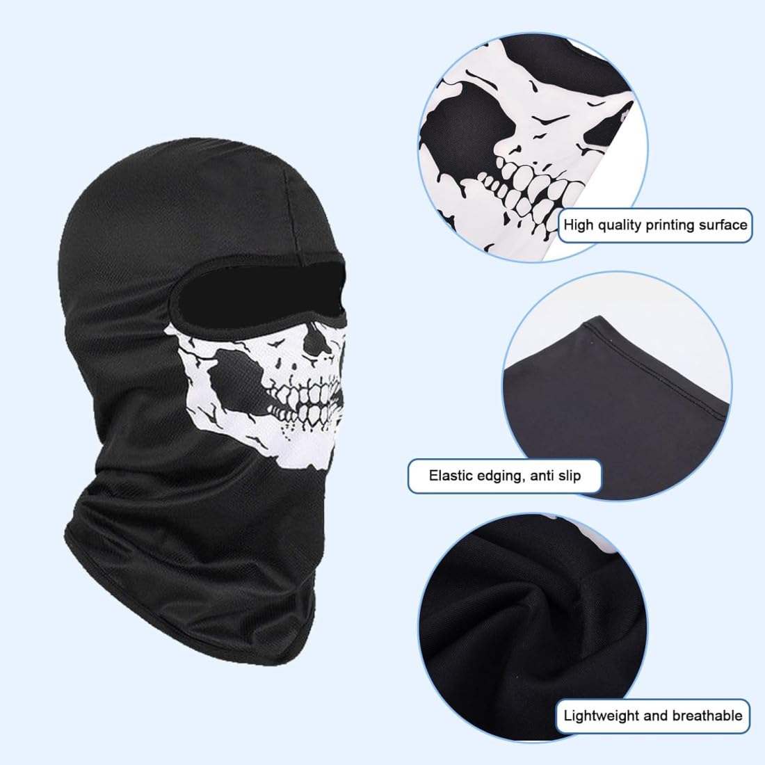 Maschere Fantasma, 2 Pezzi Call of Balaclava Passamontagna Cosplay Unisex da Adulto Passamontagna con Stampa Teschio per Sciare per Bici, Moto, Snowboard e Sport all'Aria Aperta