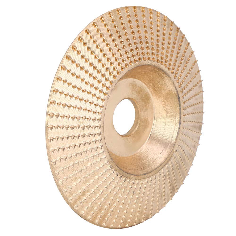 Wood Carving Disc, Hand Sanders for Wood 100mm Gold Bevel Carving Shaping Disc Angle Grinder Grinding Wheel Tool Wood Grinder for Wood Non Metallic Materials