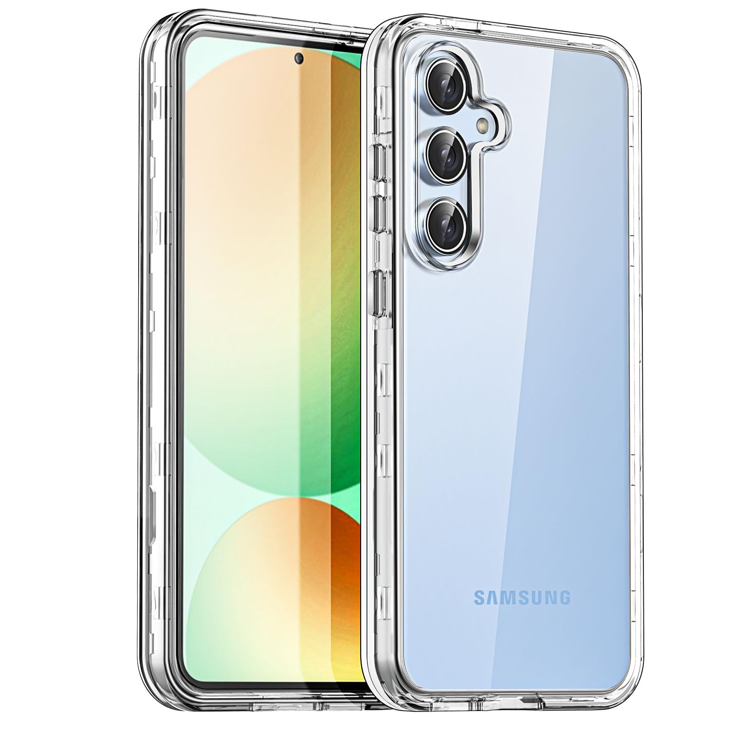 AICase for Samsung Galaxy S24 FE Case Clear,Heavy Duty Drop Protection Full Body Rugged Shockproof/Dust Proof 3-Layer Military Protective Tough