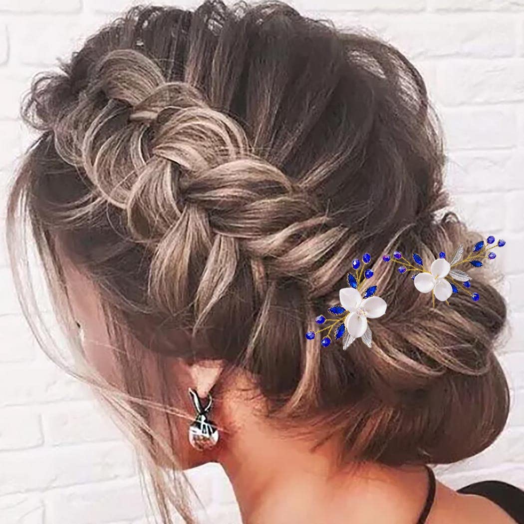BETITETO 40 Pezzi Forcine Per Capelli A Forma Di U Con Fiori E Strass Accessori Per Capelli Di Cristallo Per Spose Matrimoni Feste E Dolci Sed~p113966033