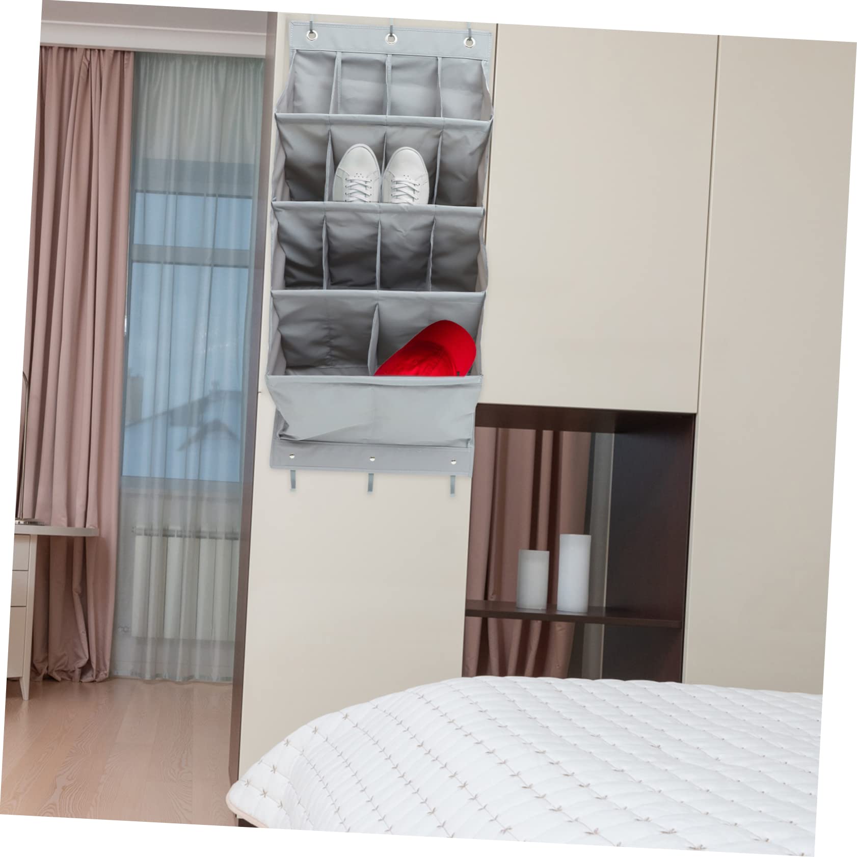 PRETYZOOM 1Set Convenient Door Hanging Storage Organizer Multi Layer Pouch for Shoes Accessories Items Space Saving Design for Home Use