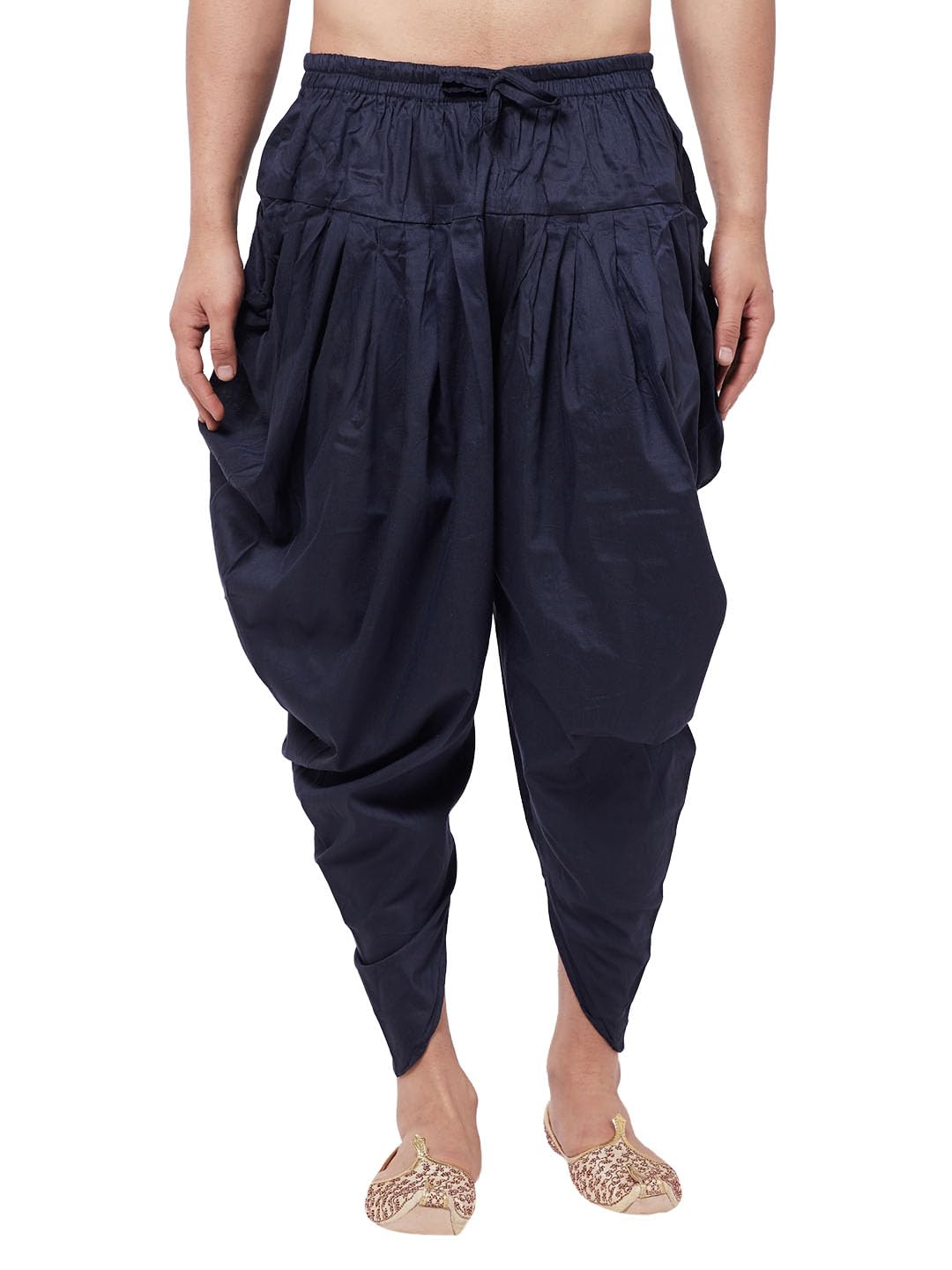 mens Vastramay Men's Navy Blue Cowl Dhoti-image-40