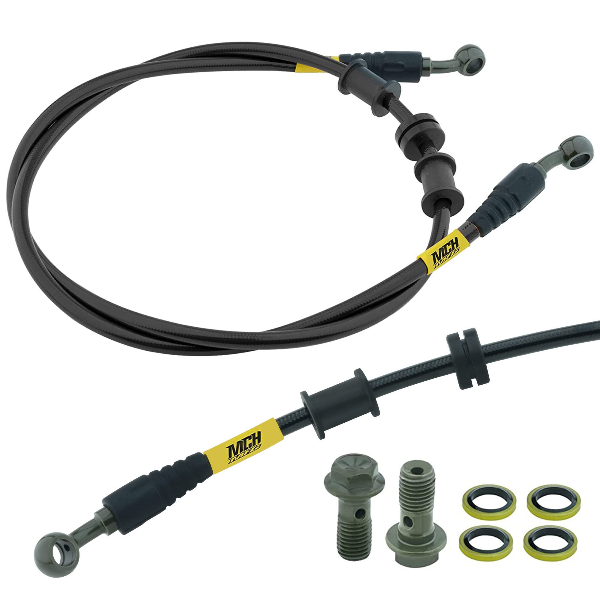 Tuyau D'Huile De Frein Moto Tressé Acier PVC 1200mm - Tuyau Embrayage Frein Enduro Motocross