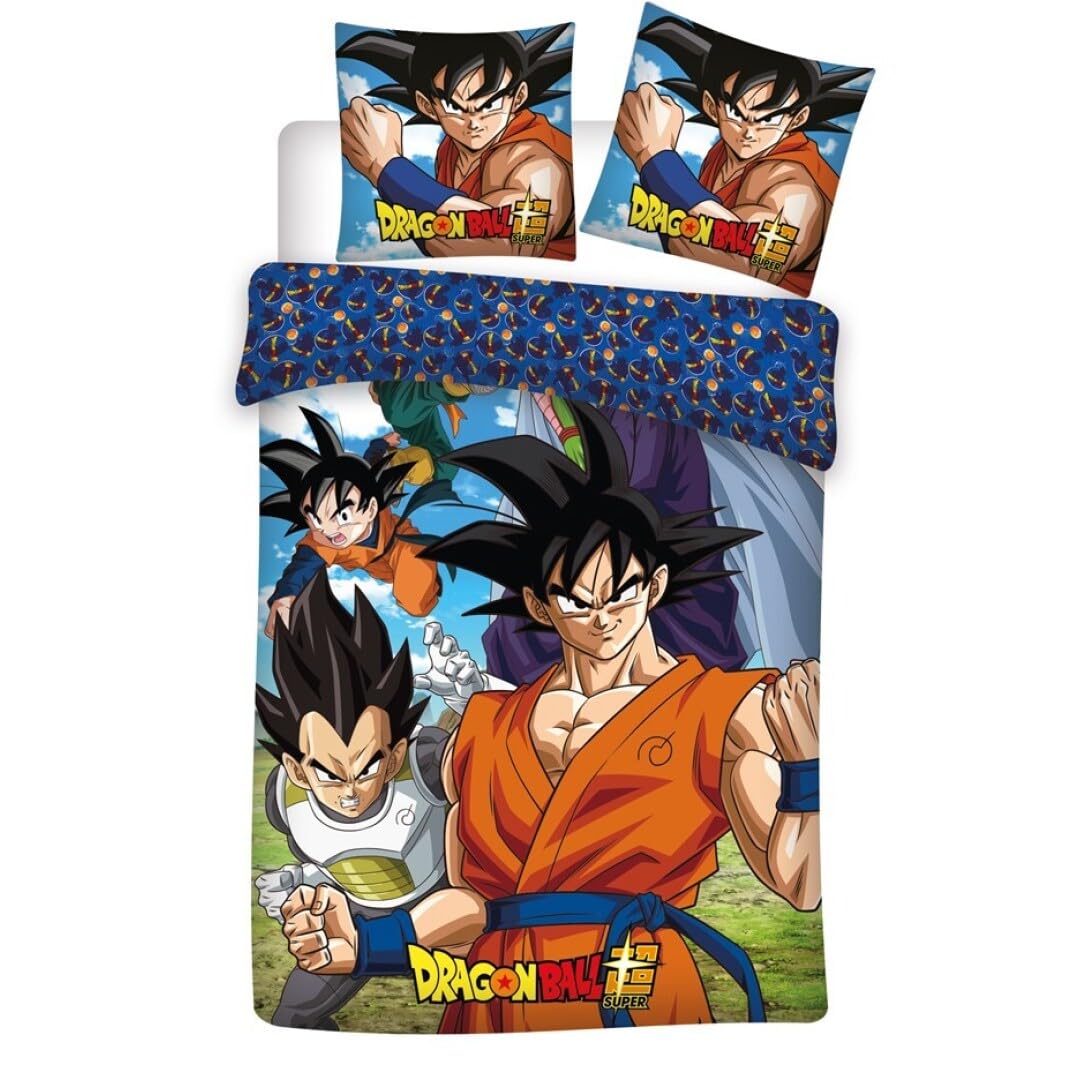 arlis Juego de Funda nórdica de Dragon Ball Super – 140 x 200 cm con Funda de Almohada Dragon Ball Super (Juego de Cama Dragon Ball)
