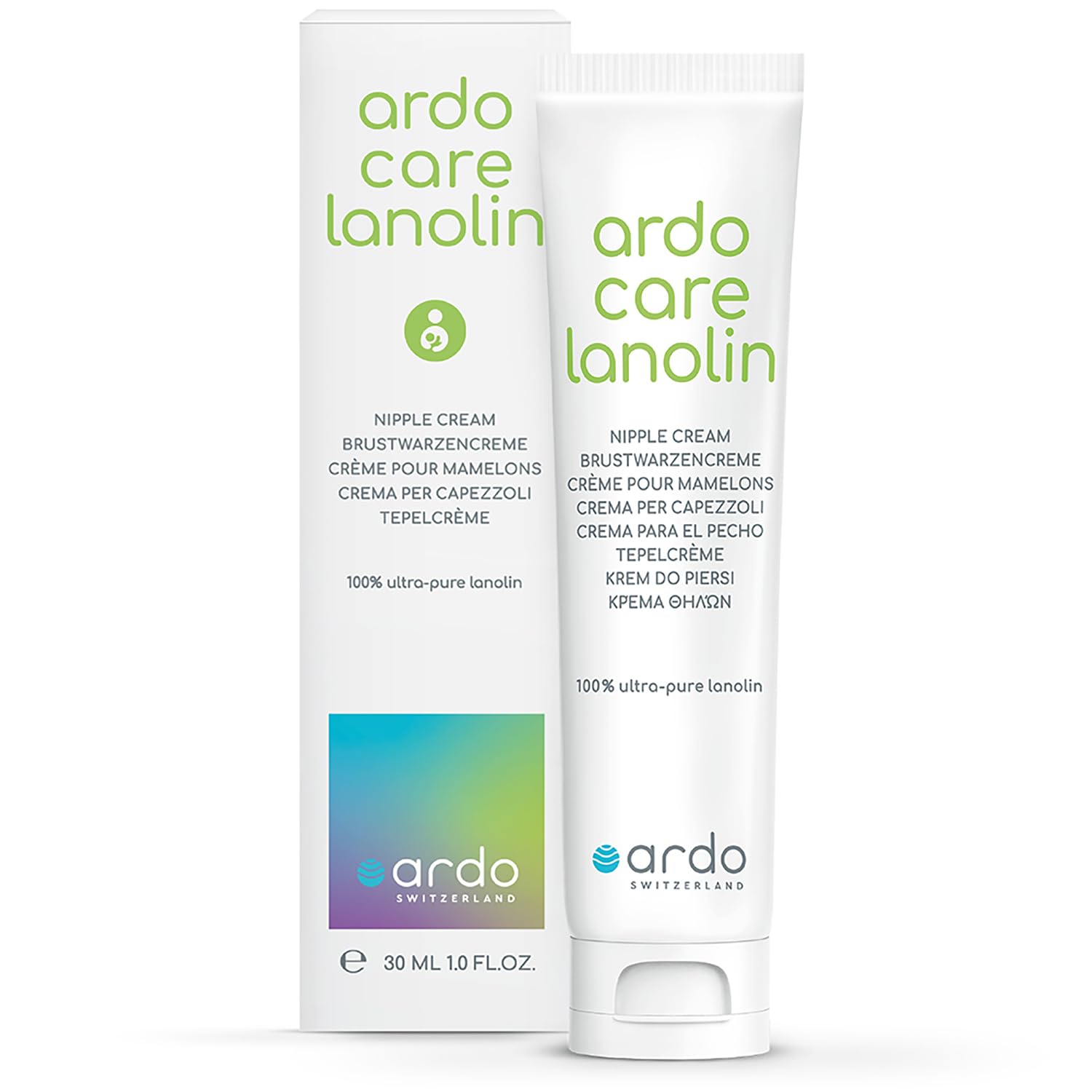 Ardo Care Lanolin Brustwarzensalbe 30ml, beruhigt schützt & pflegt deine Brustwarzen beim Stillen, ultra-reines Lanolin aus Wollfett Wollwachs (Nippelcreme Still-Salbe Nipple Cream Balm Brust Stillen)