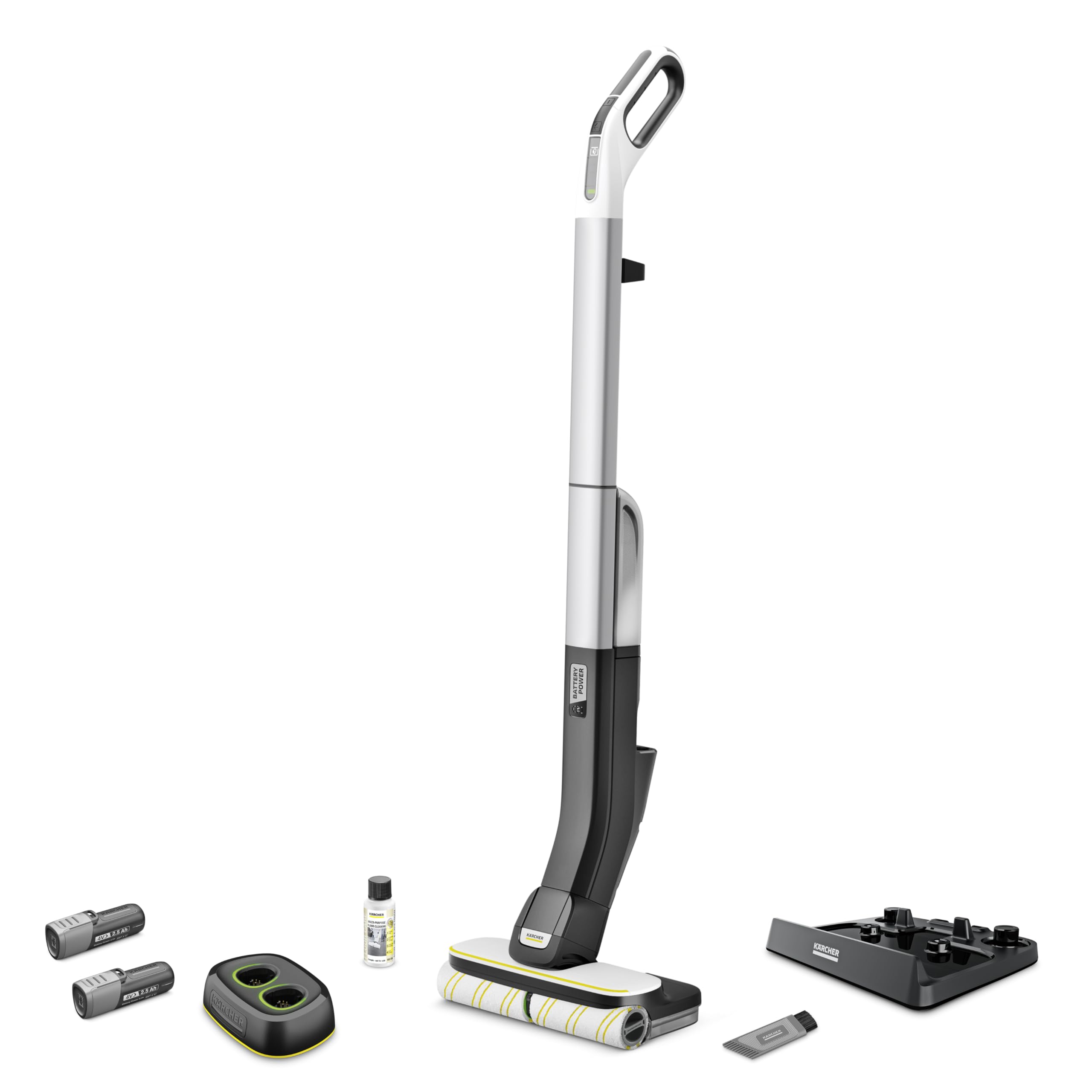 Kärcher K?Rcher Cordless Hard Floor Cleaner Fc 4-4 - 2 Rotating Microfibre Rollers, Battery Life: Ca. 30 Min, Output Per Charge: Ca. 90M?, White