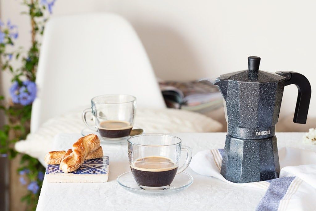 Monix Vitro Rock-Cafetera Italiana de Aluminio, 12 Tazas, 12 cm : Hogar y  cocina