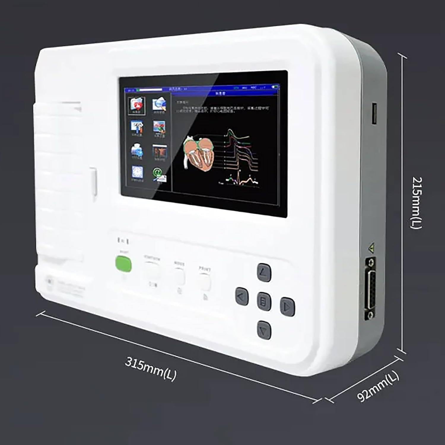 Domowy monitor zdrowia serca, monitor EKG/EKG, profesjonalny cyfrowy elektrokardiograf z kolorowym wyświetlaczem LCD, urządzenie 12-odprowadzeniowe