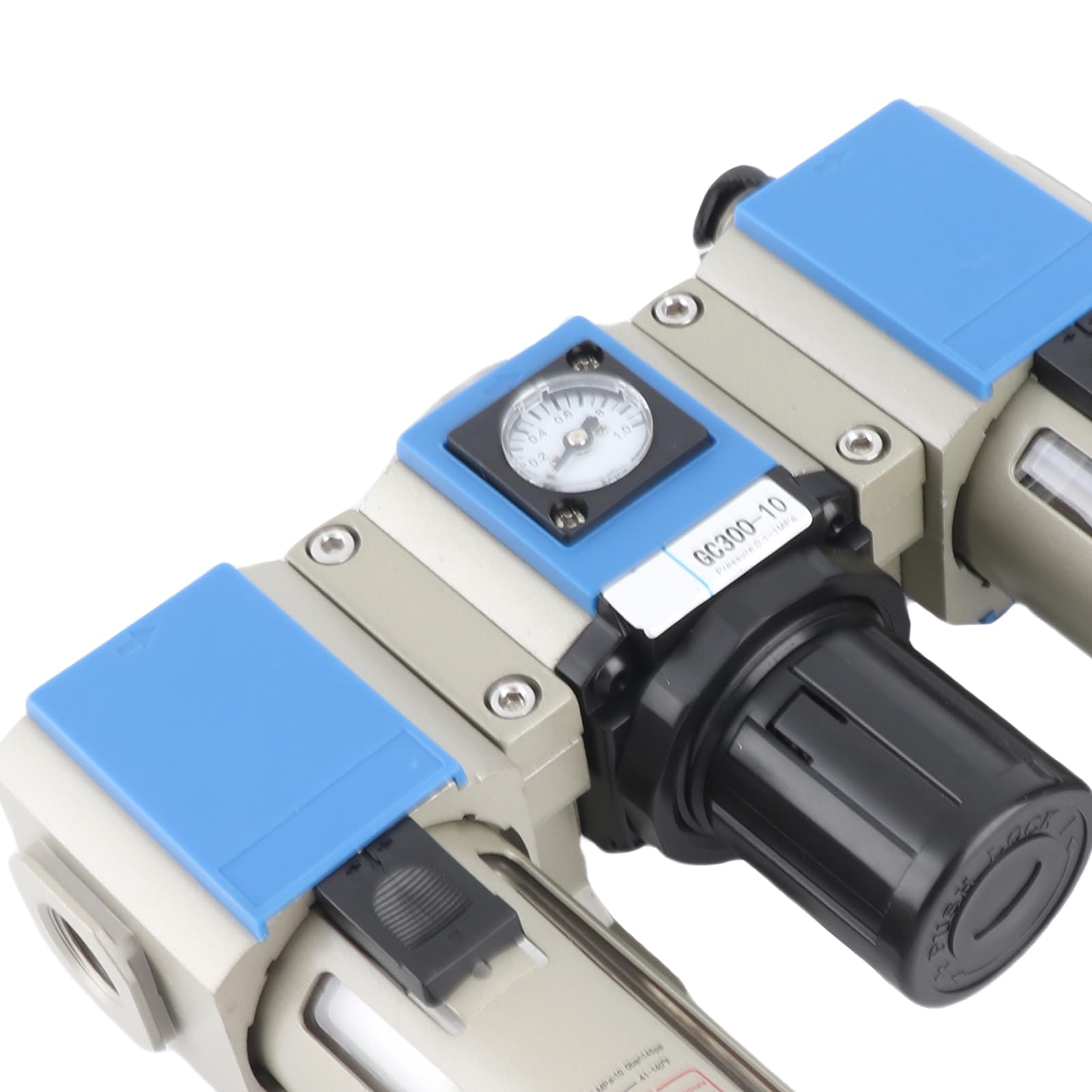 Aramox Filtro di Flusso del Compressore d'aria Regolatore di Pressione in Lega di Alluminio Unità Lubrificatrice Separazione Acqua-olio da 40 Micron da 0,15 a 0,9 MPa per Officine di Linee Aeree e