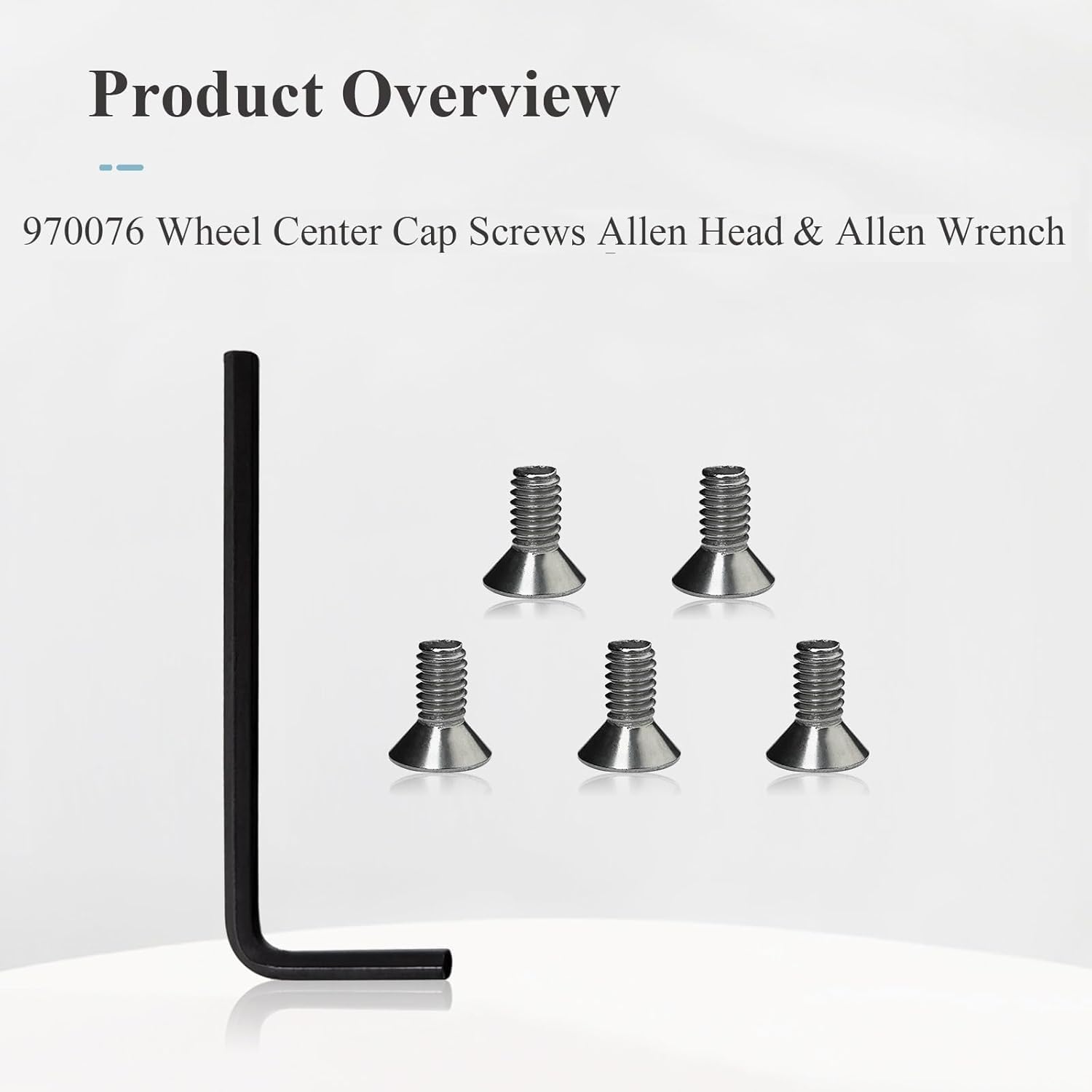 5 Pcs 970076 Wheel Center Cap Screws Allen Head & Allen Wrench, Fit for American Racing Torq Thrust Wheels (5 Pcs) - 2