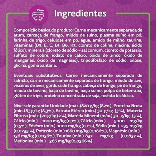Ração Úmida Whiskas Sachê Peixe ao Molho para Gatos Adultos Castrados 85 g
