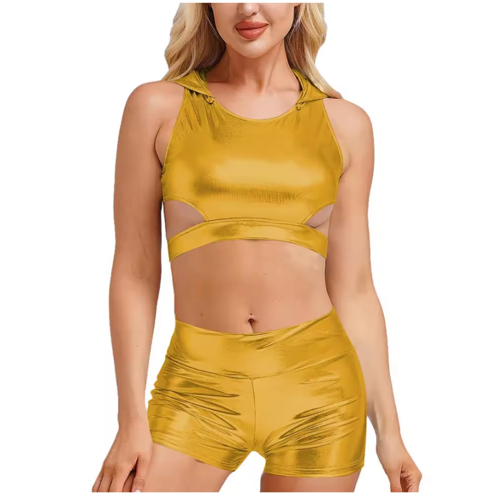 Tenues pour femmes à capuche Bodycon Crop Tops taille haute short deux pièces ensemble pour femme à porter au quotidien personnalisable