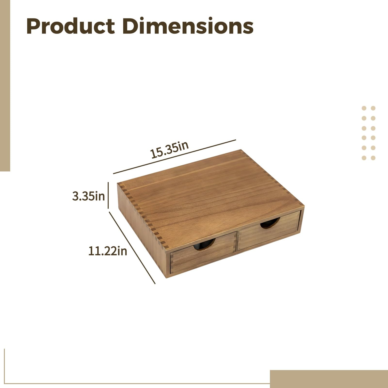 Kaffeekapsel-Aufbewahrungsschublade aus Holz, K-Cup- und Teebeutel-Organizer mit doppelten Schubladen, Maschinenfußständer, Braun