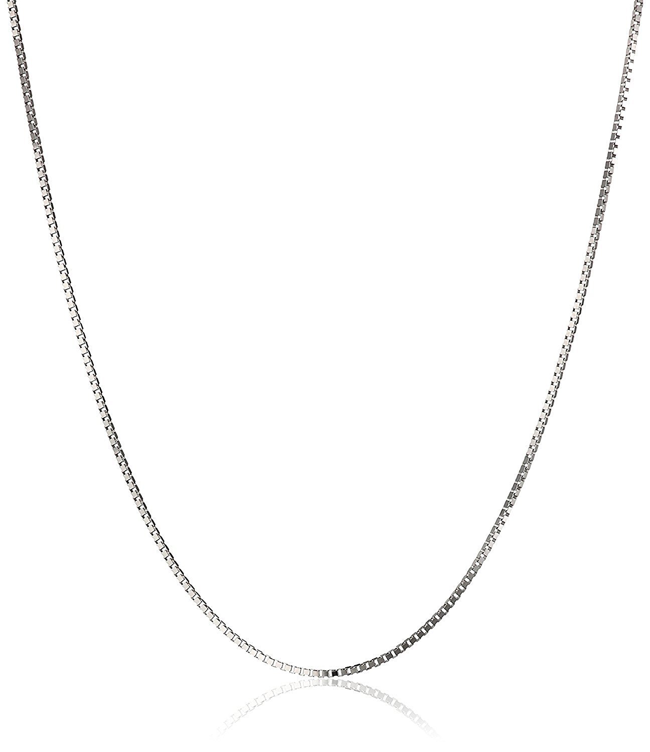 PRINS JEWELS 14 Karat / 585 Gold Italienisch Venezianer Box Kette Weißgold Unisex - Breite 1 mm - verschiedene Längen