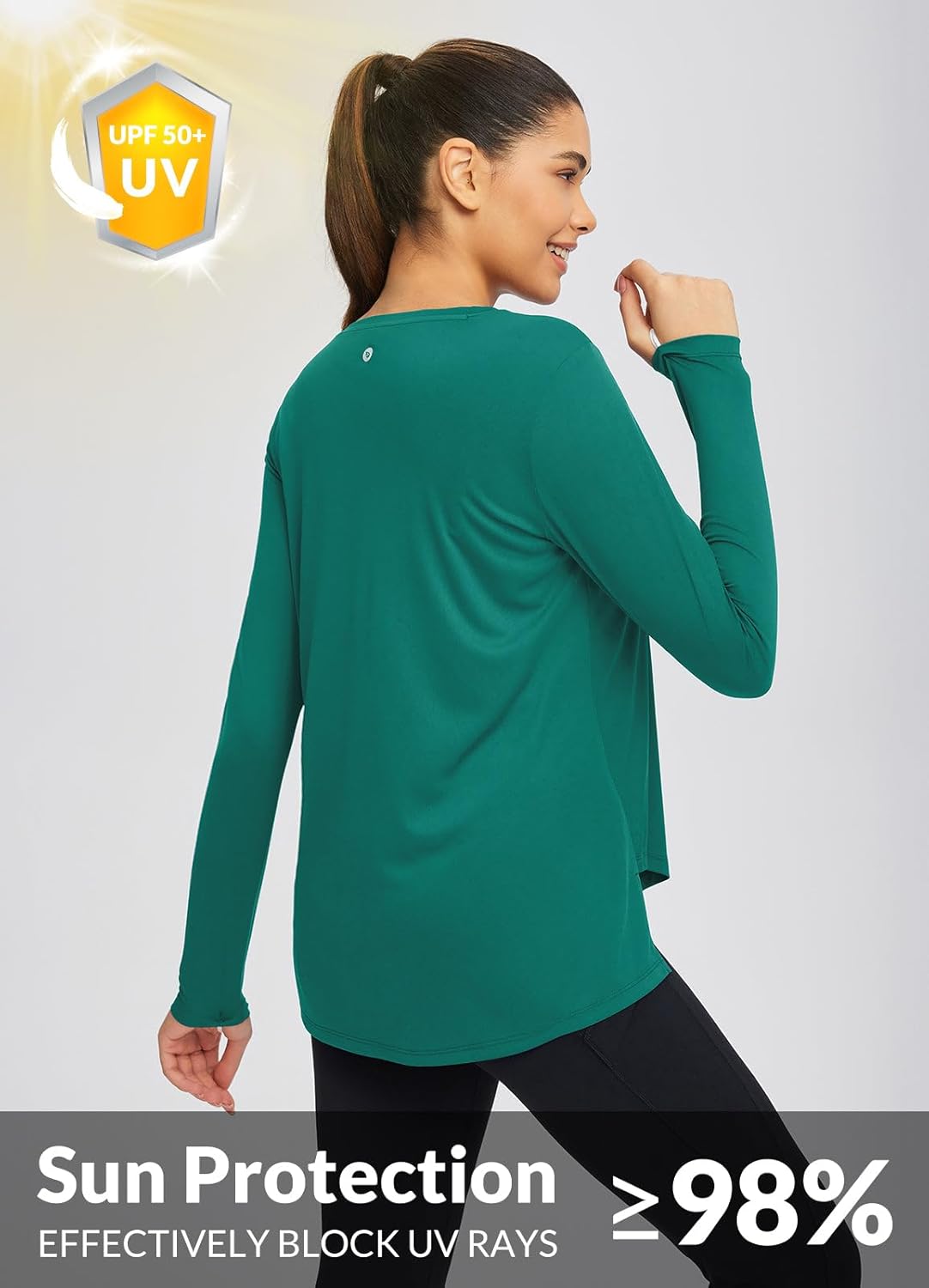 baleaf Women's UPF 50+ Sun Shirts Flowy Swing Tunic Tops Long Sleeve UV Protection Hiking Outdoor Workout S-3XL Plus Size - Image 2