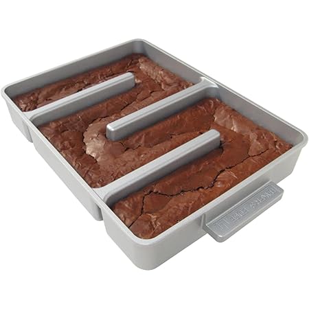 Baker's Edge Brownie Pan - The Original - All Edges Brownie Pan for Baking, Durable Nonstick Coating, Heavy Gauge Cast Aluminum Construction, Large 9”x12” Rectangular Size Baking Pan - Made in the USA